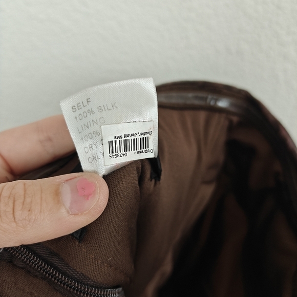 Tadashi Shoji Lotus Pink/Black Leopard Print Silk Ruched Strapless dress 6 - Picture 12 of 12